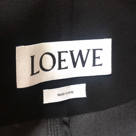 Loewe Black Push-Stud Leather Trim Peplum Jacket - Picture 7 of 8